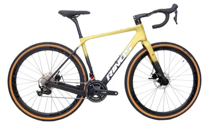 Productafbeelding van RINOS Carbon Gravel Fiets Sandman3.0 Shimano R7000 Zwart Geel 58 cm