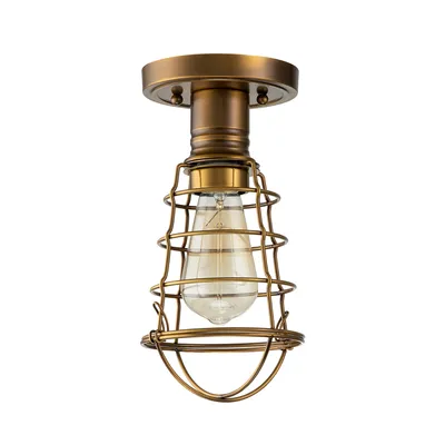 Obrázek produktu pro Industriální stropní svítidlo Nordica Mixon Steel Antique Brass 1 Light E27