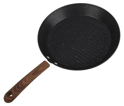 Obrázek produktu pro Kulatá grilovací pánev, univerzální, s nepřilnavým povrchem, multifunkční, vhodná k smažení a vaření, s plochým dnem, ideální pro snídaně