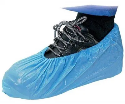 100 blaue Wegwerf-Schuhüberzieher aus Kunststoff, Anti-Rutsch