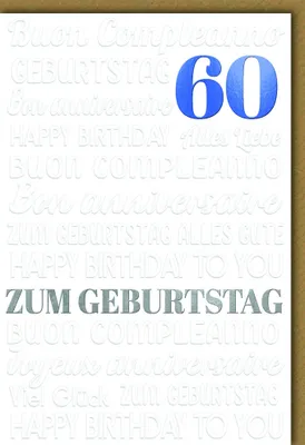 Produktbild von 60. Geburtstag - Glückwunschkarte im Format 11,5 x 17 cm mit