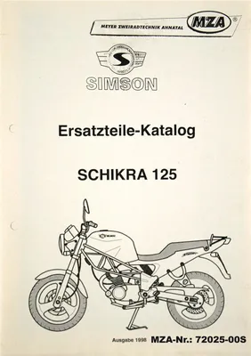 Obrázek produktu pro Ersatzteilkatalog Motorrad Schikra 125, Ausg. 1998