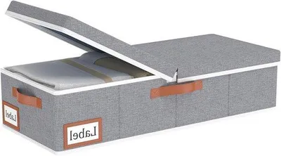 Obrázek produktu pro Úložný box pod postel se zásuvkami a víkem, skládací zásuvka s úchyty na přikrývky, polštáře a oblečení, 60 x 30 x 15 cm, šedý