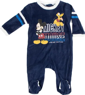 Produktbild von Disney Mickey Maus Baby-Overall – Kuscheliger Schlafanzug Weicher Einteiler Blau 12 Monate