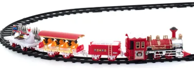 Produktbild von Elektrische Weihnachtsbahn aus Kunststoff rot-grün 104 x 74 cm