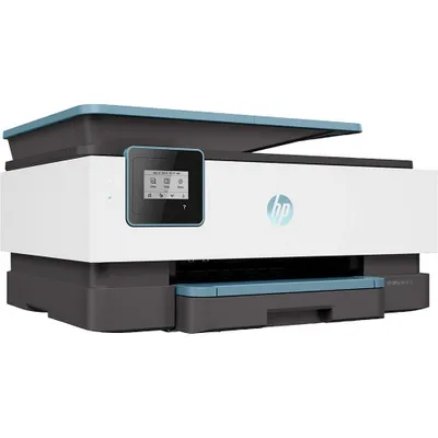 Produktbild von HP OfficeJet 8015 All-in-One Drucker, Farbe, Drucker für Zu Hause, Drucken, Kopieren, Scannen, Automatische Dokumentenzuführung für 35 Blatt; Beidseitiger Druck; Kapazitiver Touchscreen-MGD (Mono-Grafikkarte), Thermal Inkjet, Farbdruck, 4800 x 1200 DPI, A4, Direktdruck, Türkis