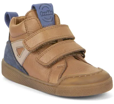 Produktbild von Froddo Rosario High Top Kinder Lederschuhe mit Klettverschluss Braun (Cognac), G2110134-4 - Gr. 27