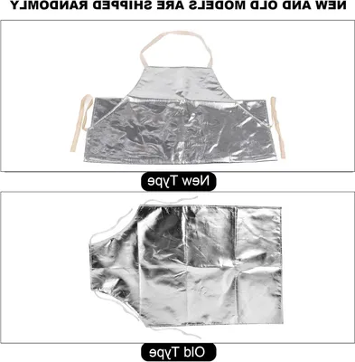 Productafbeelding van Hittebestendig Schort - Aluminiumfolie Schort - Hoge Temperatuur - Stralingswarmte Isolatie - 95 x 65 cm - Zilver