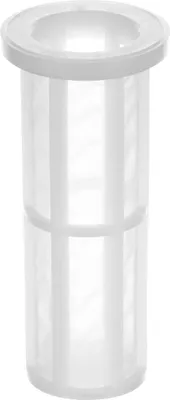 A white mesh filter cylinder with a white rim at the top.