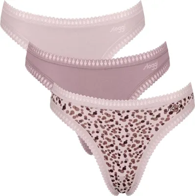 Image de Strings Sloggi pour femme, lot de 3 - String GO Crush C3P, culotte, coton stretch rose 2XL