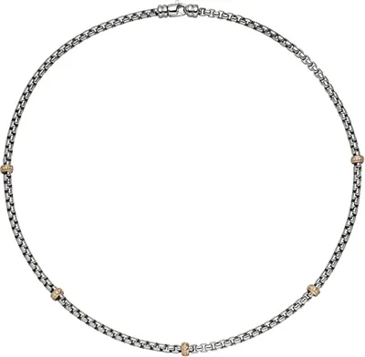 Produktbild von 3,5mm Collier Rundvenezianer, 65 Diamanten Brillanten 585 Weißgold Rotgold, 45cm