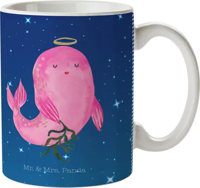 Produktbild von Mr. & Mrs. Panda Plastikbecher Sternzeichen Jungfrau - Sternenhimmel Blau - Geschenk, Geburtstag September, Meerjungfrau, Kinderbecher, Mehrwegbecher, Jungfer, Haferl