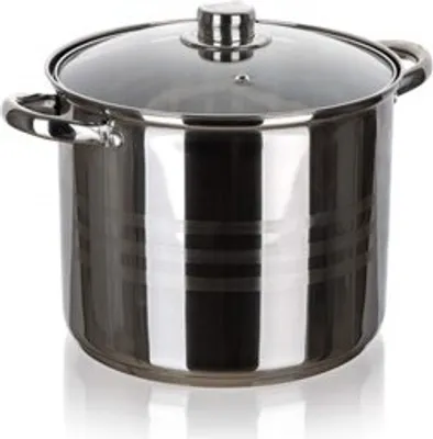 Image de Casserole en acier inoxydable 24cm 9L avec couvercle en verre