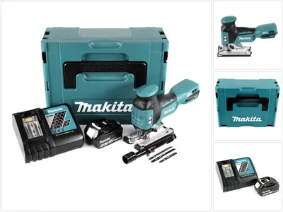 Image de Scie sauteuse à mouvement pendulaire sans fil Makita DJV 181 RT1J 18 V sans balais + 1 batterie 5,0 Ah + chargeur + Makpac