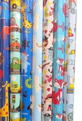 Productafbeelding van 5 rollen Assortiment luxe cadeaupapier - inpakpapier voor kinderen - 200 x 70 cm