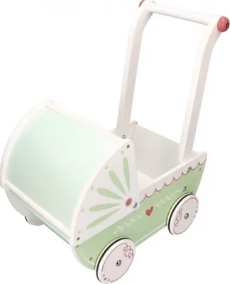 Produktbild von Adam Toys Holzpuppenwagen - mint/weiß