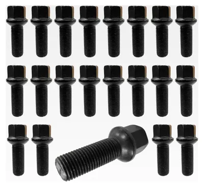 Produktbild von 20 Radschrauben Radbolzen schwarz Kugelbund M14x1,5 27mm