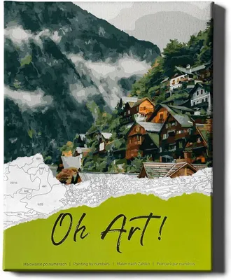 Immagine prodotto di Oh Art! Set di colori per numeri - 40x50cm, con cornice in legno e pennelli - Consegna rapida