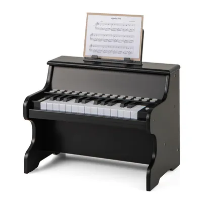 Produktbild von GOPLUS Klavier Kinder, 25 Tasten Leuchttasten-Piano mit abnehmbarem Notenhalter, Lehrmodus, Musikinstrument für Kinder ab 3 Jahren (Schwarz)