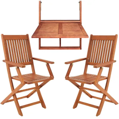 Produktbild von CASARIA® Balkonmöbel Set 2 Personen Holz FSC®-zertifiziert Wetterfest 3-Tlg Klappbar 160kg Belastbarkeit Akazie Balkon Garten Möbel Terrassenmöbel
