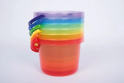 Obrázok produktu pre Tickit Translucent Colour Buckets, vedro, 1,5 rok / roky, Modrá, Žltá, Zelená, Oranžová, Purpurová, Červená