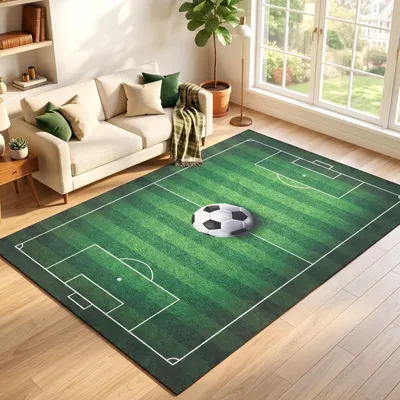 Imagen del producto de Alfombra de fútbol de 160 x 240 cm para sala de juegos y salón