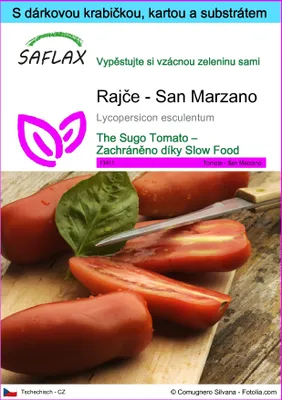 Obrázek produktu pro SAFLAX Dárková sada - Rajče - San Marzano - Lycopersicon esculentum - 10 Semena - S dárkovou krabičkou, přepravním štítkem, dárkovou kartou a pěstebním médiem