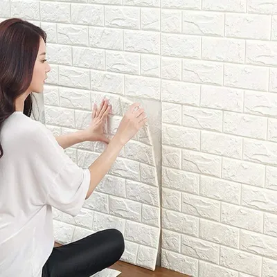 Produktbild von 10Stück 3D wasserdichte Fliesen Ziegel Wand Aufkleber selbstklebende Schaum Panel, 3D Wandaufkleber Wandpaneele selbstklebende Tapete, Wandtattoos