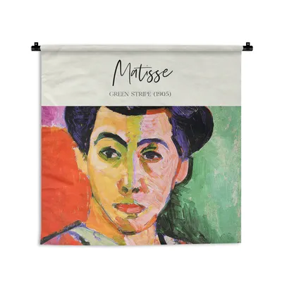 Produktbild von MuchoWow® Wandteppich Wandbehang Grüner Streifen (1905) - Henri Matisse - Alte Meister 90x90 cm Tapisserie Dekoration Wandtuch - Wandaufhänger