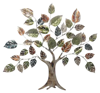 Produktbild von Wanddeko, Wandbild Blätterbaum grün braun 74x68cm aus Metall Formano