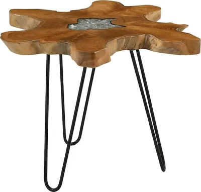 Produktbild von vidaXL Couchtisch 70 x 45 cm Massivholz Teak und Polyresin