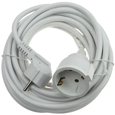 Produktbild von Kabelverlängerung, Verlängerung, Verlängerungskabel mit Winkelstecker 5m, 3680W, weiss