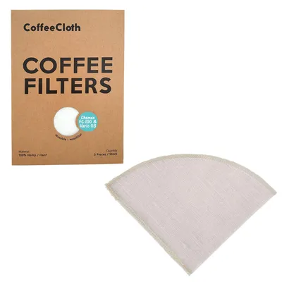 3er-Set wiederverwendbare Hanf-Kaffeefilter für Hario V60 03 & Chemex