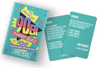 Produktbild von 90er Jahre Quiz mit 100 Quizkarten