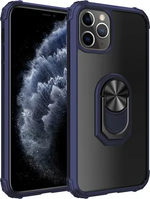 Produktbild von Hülle für Apple iPhone 13 Pro Max - Hybrid Ring Transparent Schutzhülle Handyhülle Ring Case - Blau