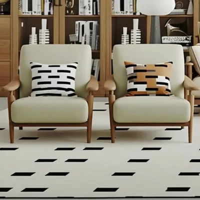 Immagine prodotto di Poltrona in tessuto beige, stile moderno. Eleganti sedute per il soggiorno