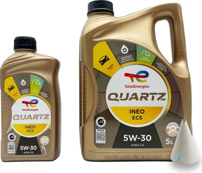 Produktbild von Total Quartz Ineo ECS | 5W-30 | 6 L | PSA B71 2290 | Iveco | Fiat | mit Trichter