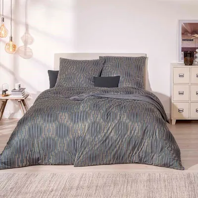 Produktbild von ESTELLA Atelier Mako-Interlock-Jersey Bettwäsche-Garnitur LEVIAN Farbe kiesel Größe 135x200 + 80x80 cm