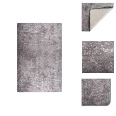 Produktbild von vidaXL Teppich Waschbar 80x150 cm Grau Rutschfest -  Teppiche