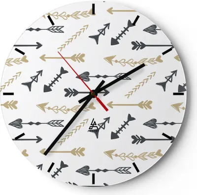 Produktbild von Wanduhr - Rund - Glasuhr - Abstraktion modern - 40x40cm - Schleichendes Uhrwerk - Lautlos - zum Aufhängen bereit - Dekoration Modern - Wanddekoration aus Glas - C3AR40x40-3970