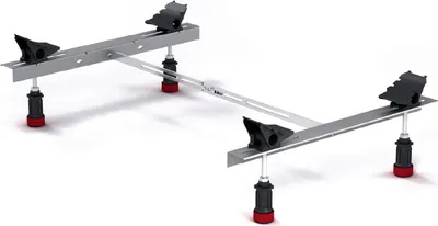 A product shot of a bathtub support frame.