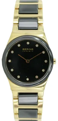Produktbild von BERING Ceramic Damenuhr schwarz/goldfarben 32230-741