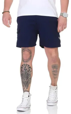 Produktbild von Herren Shorty Sporthose Freizeithose Bermudas mit Taschen; Navy/XL