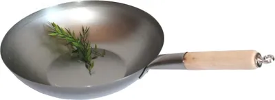 Produktbild von Wok Pfanne 32 cm Ø flacher Boden zum Aufhängen mit Holzgriff und Öse, AAF Nommel®