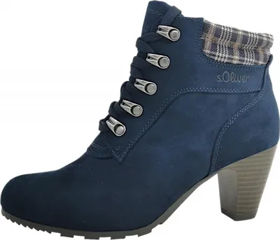 Produktbild von s.Oliver Damen Stiefelette Schnürboot gepolstert Blockabsatz 5-25100-41, Größe:38 EU, Farbe:Blau