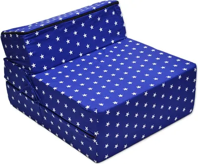 Produktbild von Best For Kids Kindersessel Sternchen Bettsessel Funktionssessel Jugend Kindermatratze zum schlafen und Spielen 3 in 1 60x160