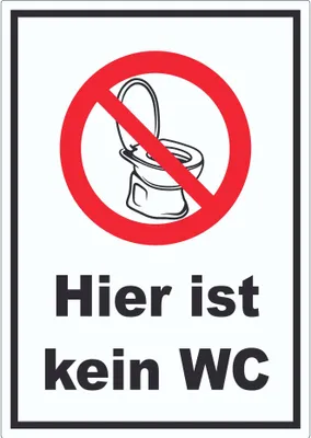 Produktbild von Hier ist kein WC Aufkleber A9 (37x52mm)