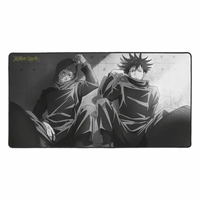 Produktbild von Konix Jujutsu Kaisen XXL Gaming-Mauspad 90 x 46 cm – rutschfeste Gummiunterseite – Yuji- und Megumi-Motiv