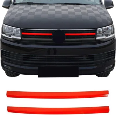 Immagine prodotto di Modanatura griglia radiatore Modanature griglia per VW T6 tutti 2015-2019 Highline cromo rosso 2x