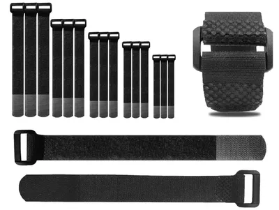 Zdjęcie produktu dla 35 sztuk zamykanych opasek zaciskowych z rzepem, o długościach: 12, 16, 22, 30 i 40 cm